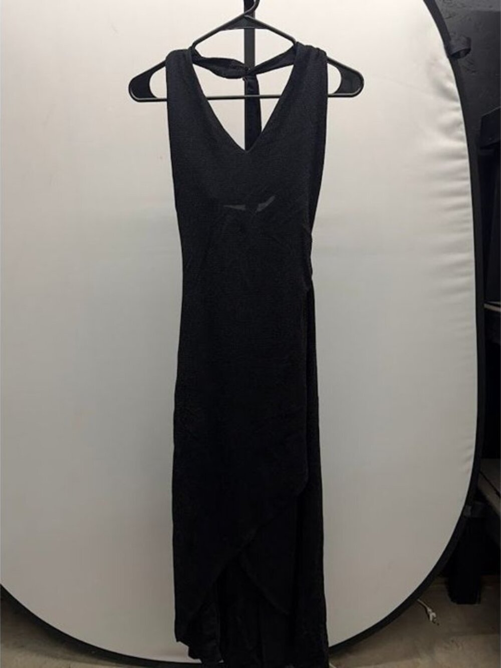 H&M Black Shimmer Halter Maxi Dress